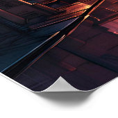 Japanische Neon Street Illustration Poster (Ecke)