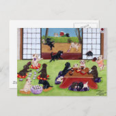 Japanische Neujahrsarbeitskräfte Feiertagspostkarte (Vorne/Hinten)