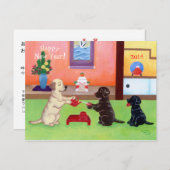 Japanische Neujahrsarbeitskräfte Feiertagspostkarte (Vorne/Hinten)