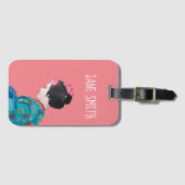 Japanische niedliche Geisha mit benutzerdefinierba Gepäckanhänger (Vorderseite (Horizontal))