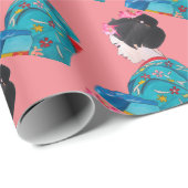 Japanische niedliche Kunst der Geishakirschblüte Geschenkpapier (Rolleneckpunkt)