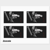 Japanische Ninja-Frau Kunoichi Rechteckiger Aufkleber (Blatt)