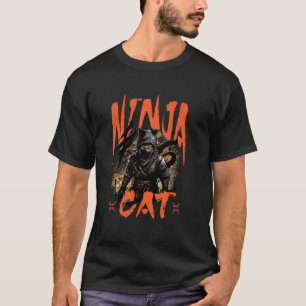 Japanische Ninja-Katze für Männer Jungen Frauen Ki T-Shirt