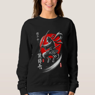 Japanische Ninja-Katze Samurai Krieger Japan Mama Sweatshirt