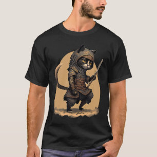 Japanische Ninja-Katze Uralte Katze Ninja Japanis T-Shirt