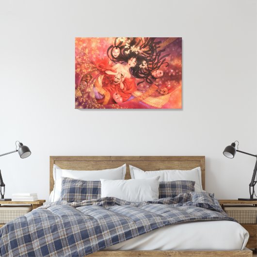 Japanische Noh Mask Fantasy Art Leinwanddruck (Insitu (Schlafzimmer))
