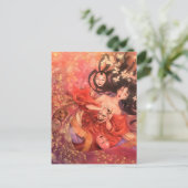 Japanische Noh Mask Fantasy Art Postcard Postkarte (Stehend Vorderseite)