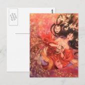 Japanische Noh Mask Fantasy Art Postcard Postkarte (Vorne/Hinten)