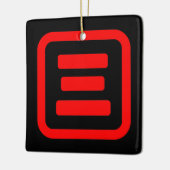 Japanische Nummer drei 三 【San】 Kanji Keramikornament (Links)