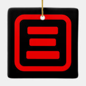 Japanische Nummer drei 三 【San】 Kanji Keramikornament (Rückseite)