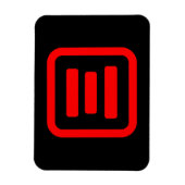 Japanische Nummer drei 三 【San】 Kanji Magnet (Vertikal)