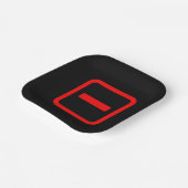 Japanische Nummer eins 一 【Ichi】 Kanji Pappteller (Gewinkelt)