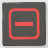 Japanische Nummer eins 一 【Ichi】 Kanji Steinuntersetzer (Vorderseite)