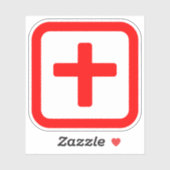 Japanische Nummer zehn 十 【Ju】 Kanji Aufkleber (Blatt)