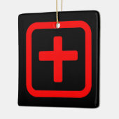 Japanische Nummer zehn 十 【Ju】 Kanji Keramikornament (Links)