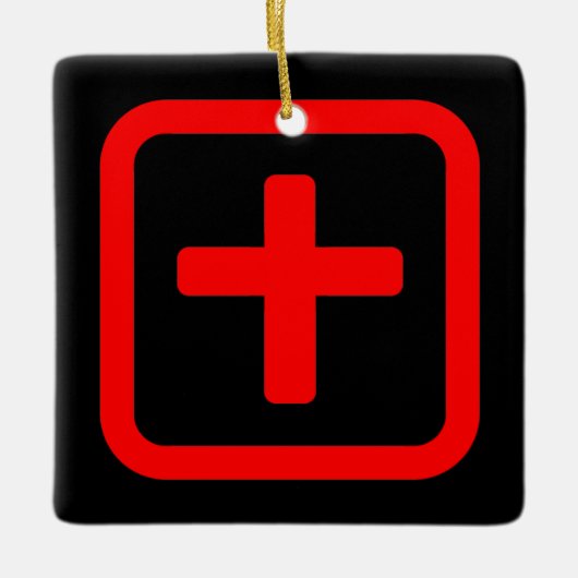 Japanische Nummer zehn 十 【Ju】 Kanji Keramikornament (Vorderseite)