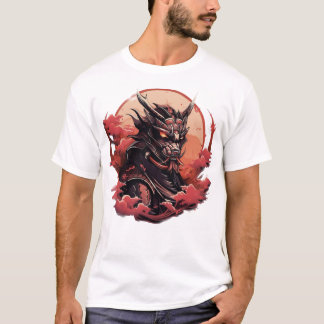Japanische oni Dämonen Krieger Samurai Drache T-Shirt