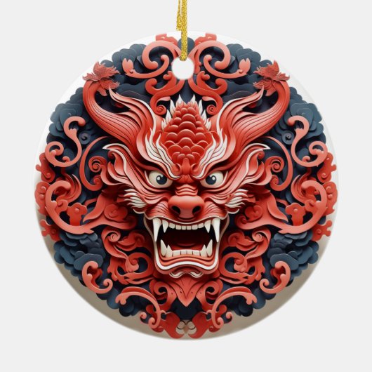 Japanische Oni-Keramik-Ornament Keramik Ornament (Hinten)