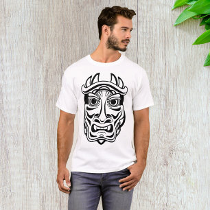 Japanische Oni-Maske Tribal-Dämon Linienkunst T-Shirt