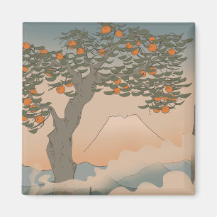 Japanische Orangenbaum im Nebel Magnet