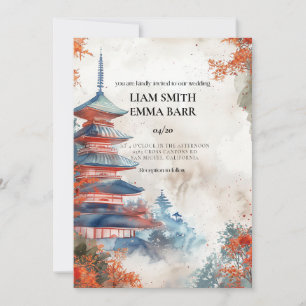 Japanische orientalische asiatische Hochzeitseinla Einladung
