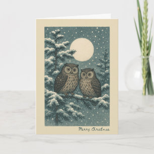 Japanische Owls - Weihnachtskarte Karte