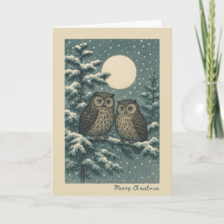 Japanische Owls - Weihnachtskarte Karte