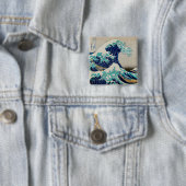 Japanische Ozeanwellen Ästhetische Strandwaves Äst Button (Beispiel)