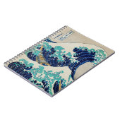Japanische Ozeanwellen Ästhetische Strandwaves Äst Notizblock (Linke Seite)