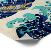 Japanische Ozeanwellen Ästhetische Strandwaves Äst Poster (Ecke)