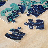 Japanische Ozeanwellen Ästhetische Strandwaves Äst Puzzle (Seite)
