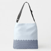 Japanische Ozeanwellen gemustert Tragetaschen Mit Langen Trägern (Rückseite)