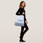 Japanische Ozeanwellen gemustert Tragetaschen Mit Langen Trägern (Am Model)