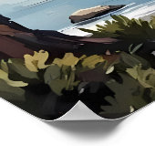 Japanische Pagode am See Poster (Ecke)