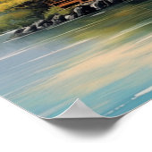 Japanische Pagode auf der Rocky Shore Poster (Ecke)