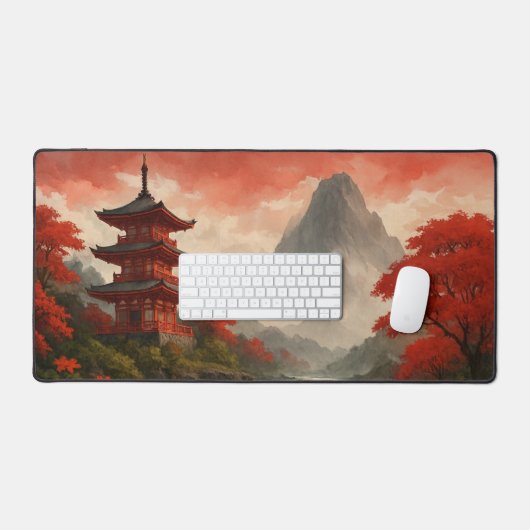 Japanische Pagode Landschaft Schreibtischunterlage (Tastatur & Maus)