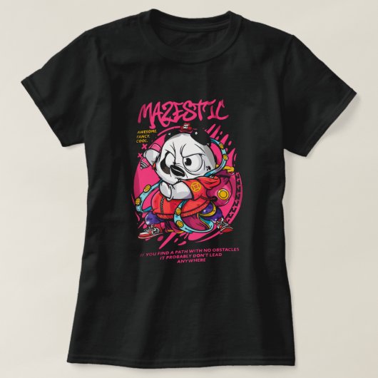 Japanische Panda Print T - Shirt (Design vorne)