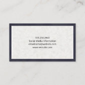 Japanische Papiertextur | Tiefe Lila Grenze Visitenkarte (Rückseite)