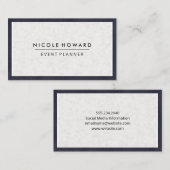 Japanische Papiertextur | Tiefe Lila Grenze Visitenkarte (Vorne/Hinten)