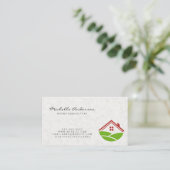 Japanische Papiertextur | Zuhause-Symbol Visitenkarte (Stehend Vorderseite)