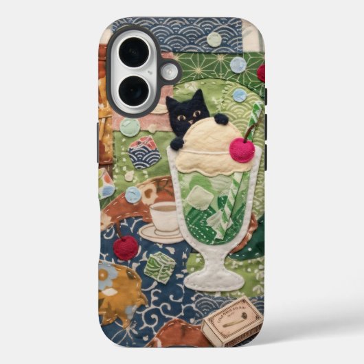 Japanische Patchwork-Katzenkunst Case-Mate iPhone Hülle (Rückseite)