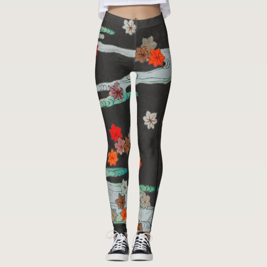 JAPANISCHE PATTERIN SCHWARZE Leggings (Vorderseite)