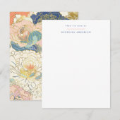 Japanische Peony Personal Stationery Mitteilungskarte (Vorne/Hinten)