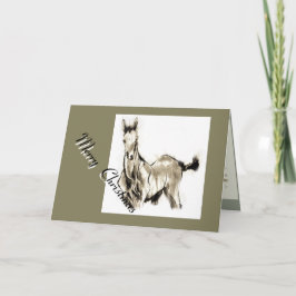 Japanische Pferde Samurai Art Reittier sumi Feiertagskarte