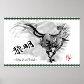 Japanische Pferde Samurai Art Reittier sumi Poster (Vorne)