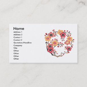 Japanische Pflaume blüht Kreis Visitenkarte