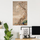 Japanische Pflaumenblüten im Mondlicht Poster (Heimbüro)