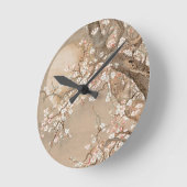 Japanische Pflaumenblüten im Mondschein von Sō Shi Runde Wanduhr (Winkel)