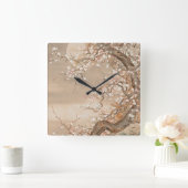 Japanische Pflaumenblüten Quadratische Wanduhr (Zuhause)