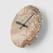 Japanische Pflaumenblüten Runde Wanduhr (Winkel)